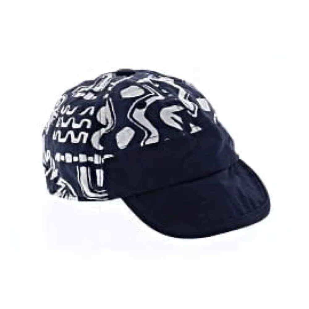 Patagonia Navy and White Kids Cap with Abstract Print